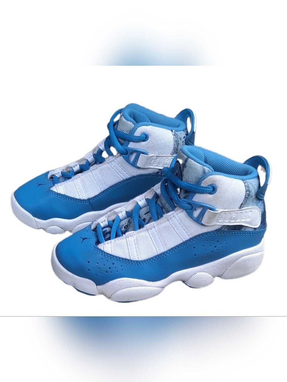 Nike Air Jordan 6 Rings PS Denim/White/Dutch Blue DM8956-100 GS Size 12C Kids
